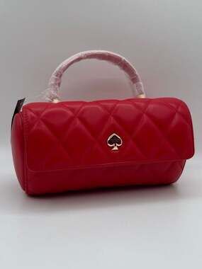 Kate Spade Heart to Heart 3D Heart Barrel Quilted Crossbody Bag in Ruby Red